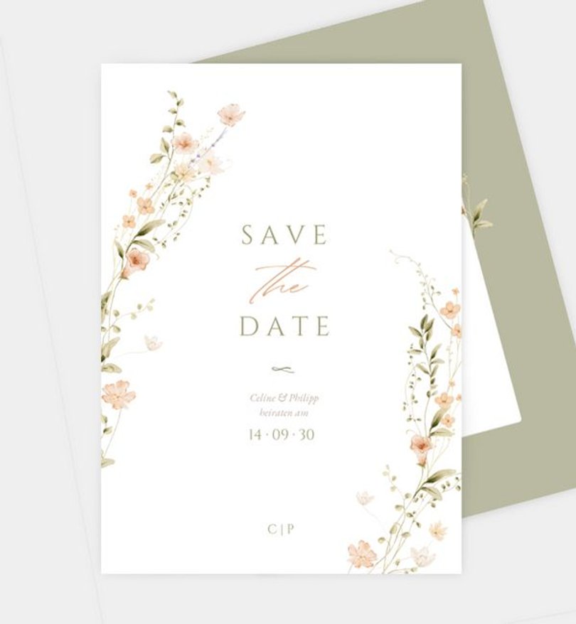 Save-The-Date Karte Hochzeit Flower Whispers