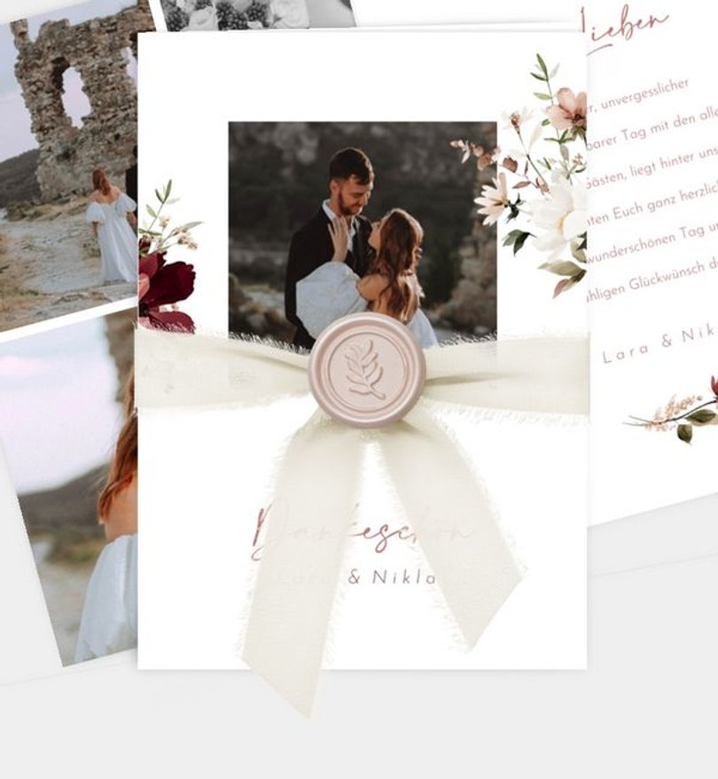 Dankeskarte Hochzeit Blumenstrauß