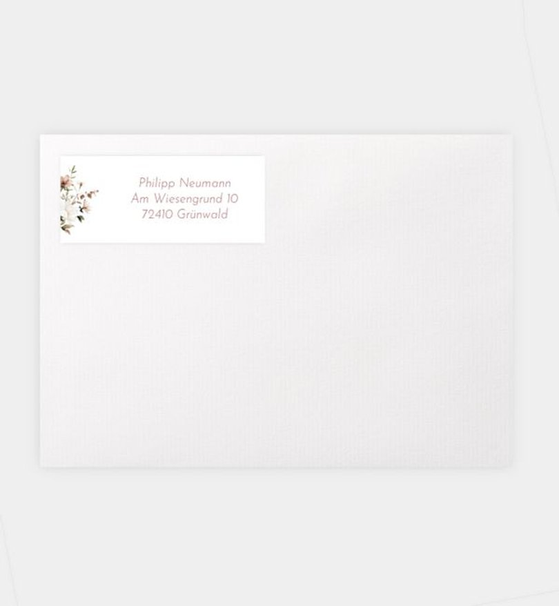 Absenderaufkleber Hochzeit Blumenstrauß