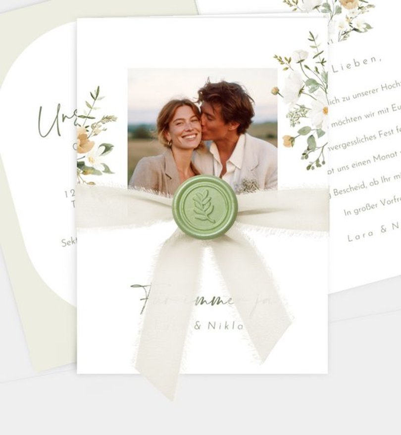 Einladungskarte Hochzeit Blumenstrauß