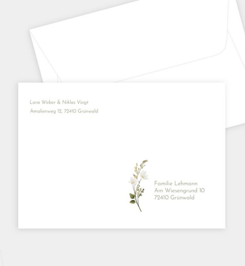 Briefumschlag Hochzeit Blumenstrauß
