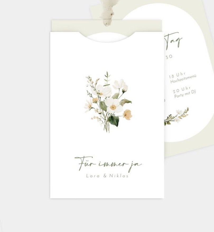 Einladungskarte Hochzeit Blumenstrauß