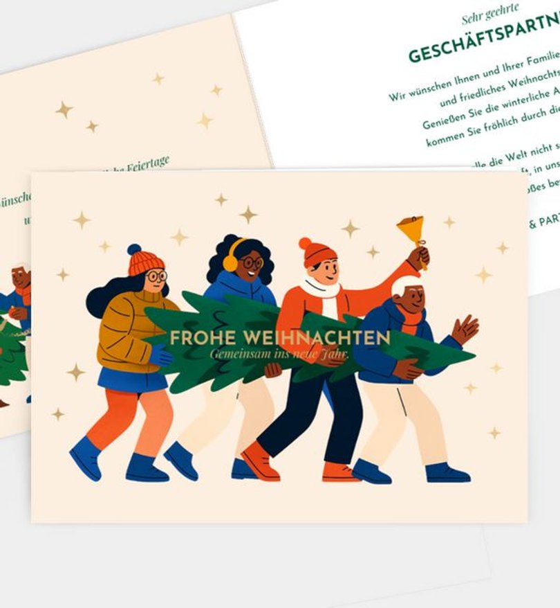 Weihnachtskarte Weihnachten/Geschäftlich Team Tanne · UNICEF