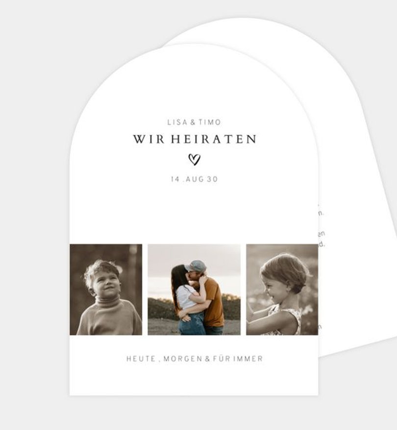 Einladungskarte Hochzeit Damals wie heute