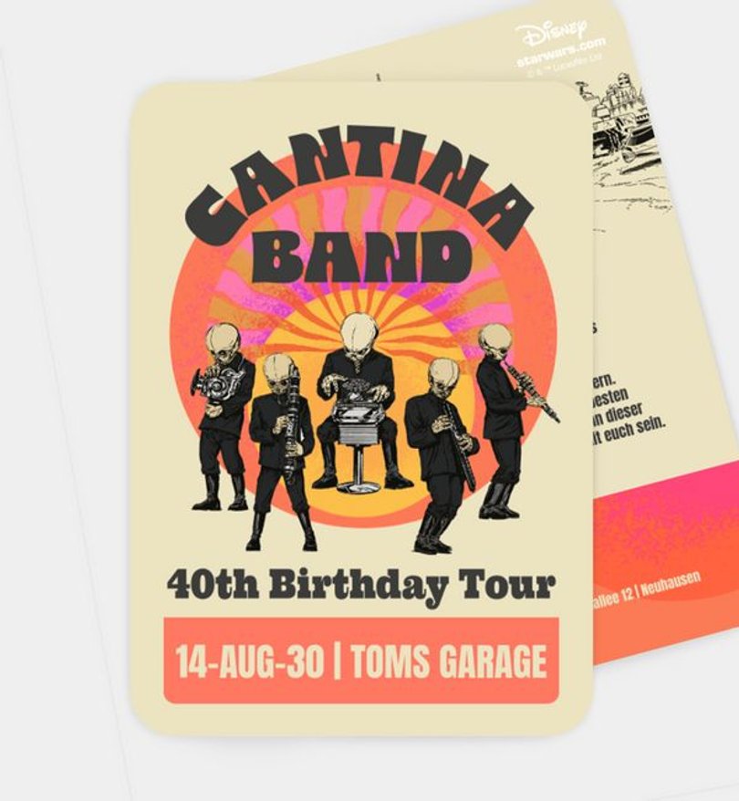 Einladungskarte Geburtstag Star Wars · Cantina Band
