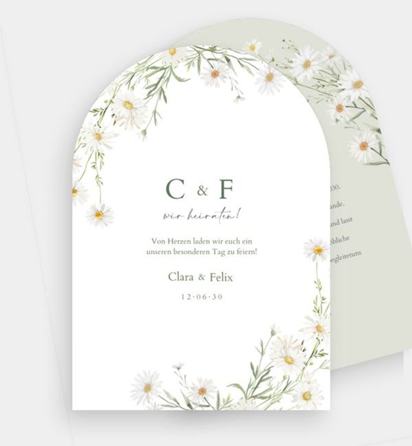 Einladungskarte Hochzeit Daisy Dreams