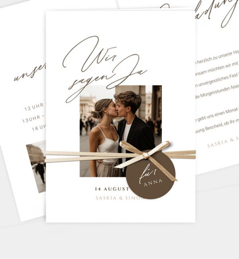 Einladungskarte Hochzeit Sanftes Glück
