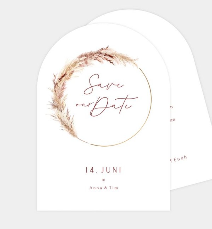 Save-The-Date Karte Hochzeit Pampas Elegance