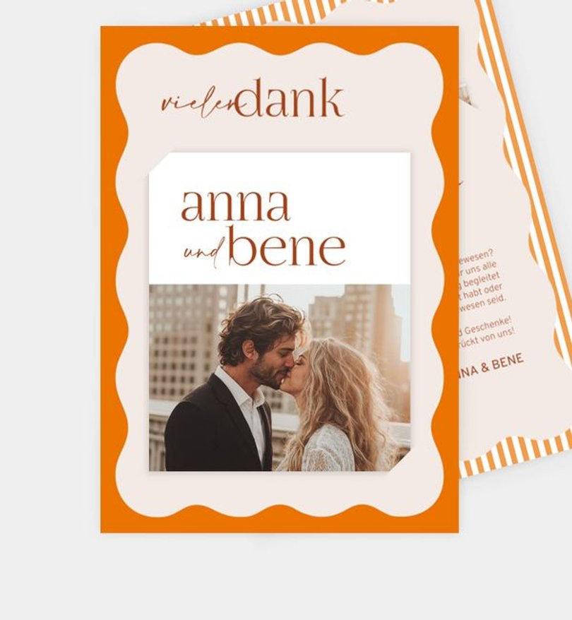 Dankeskarte Hochzeit Wedding Waves