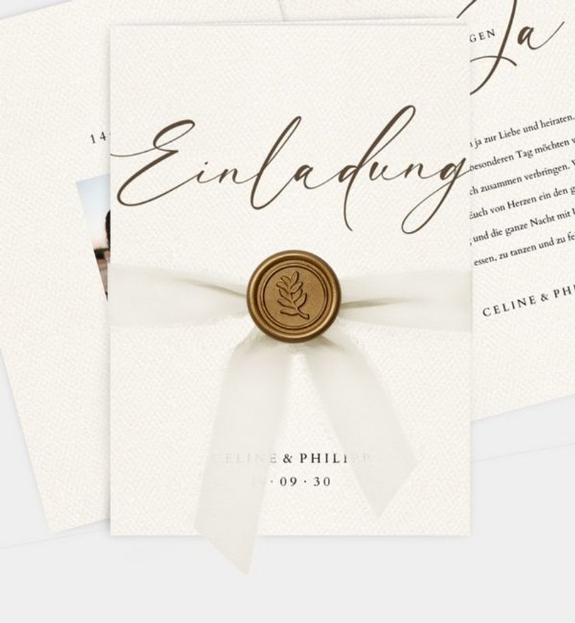 Einladungskarte Hochzeit Siegel