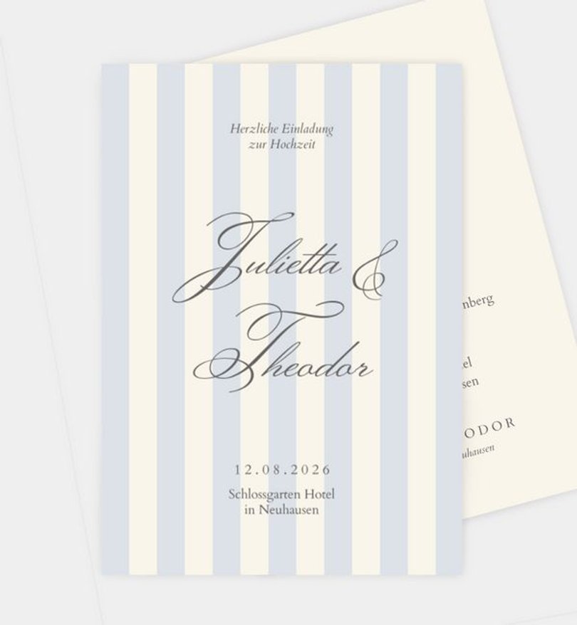 Einladungskarte Hochzeit Royal Stripes