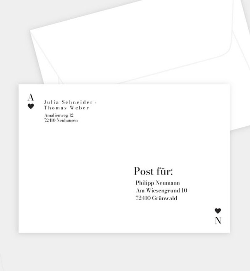 Briefumschlag Hochzeit Queen & King