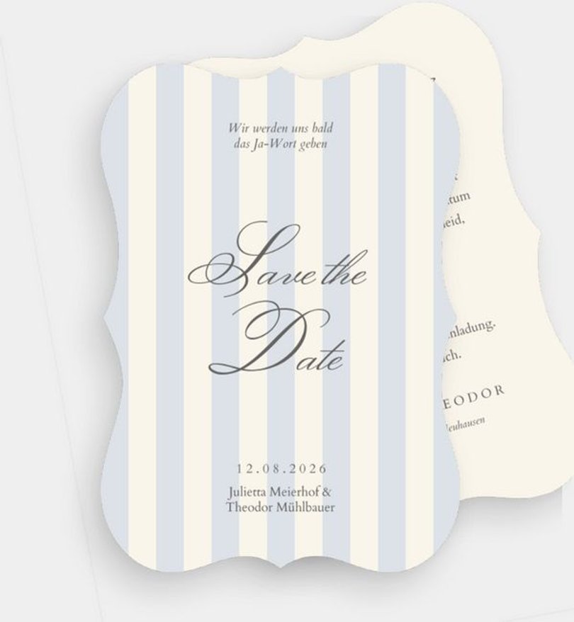 Save-The-Date Karte Hochzeit Royal Stripes