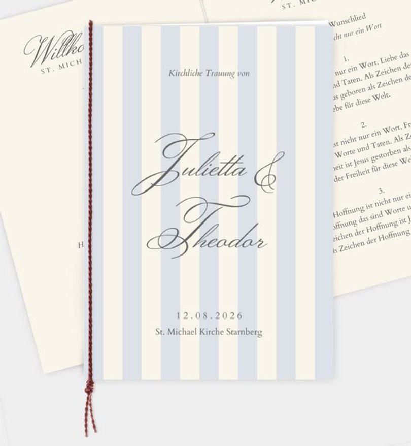 Kirchenheft Hochzeit Royal Stripes