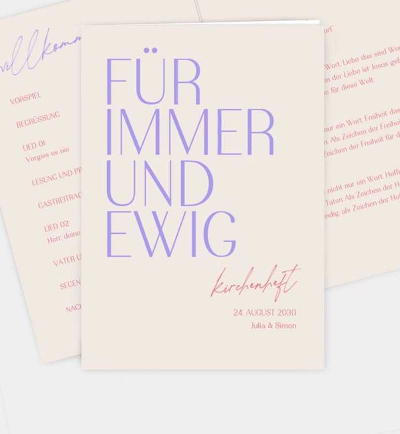 Kirchenheft Hochzeit Vibrant Accents