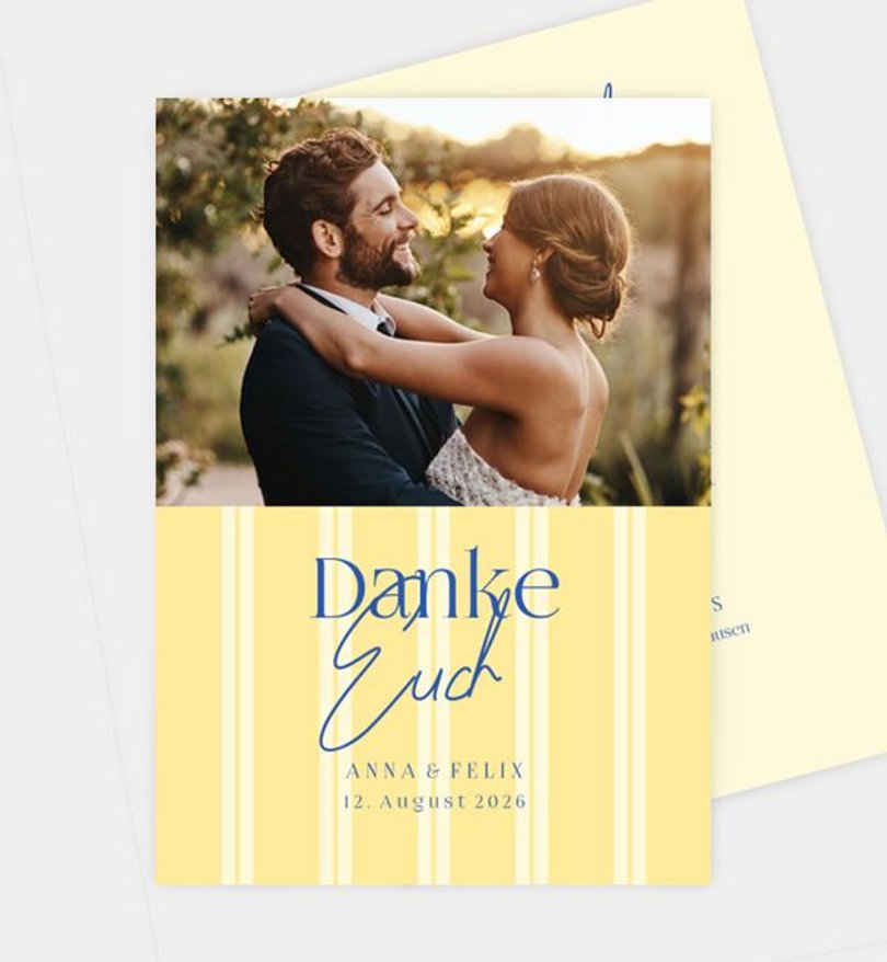 Dankeskarte Hochzeit Striped Pattern