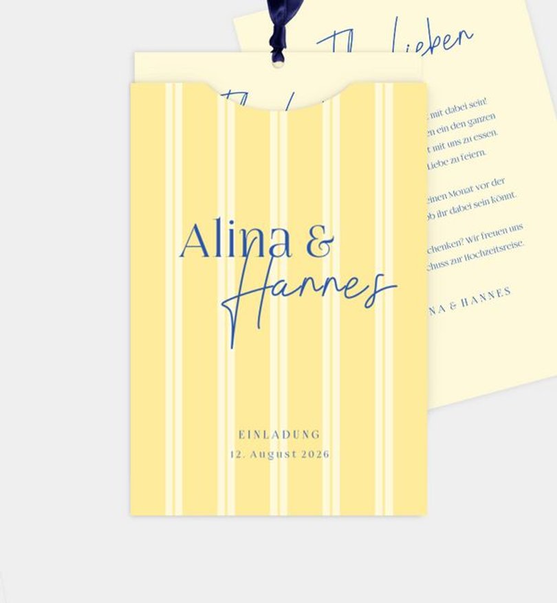 Einladungskarte Hochzeit Striped Pattern
