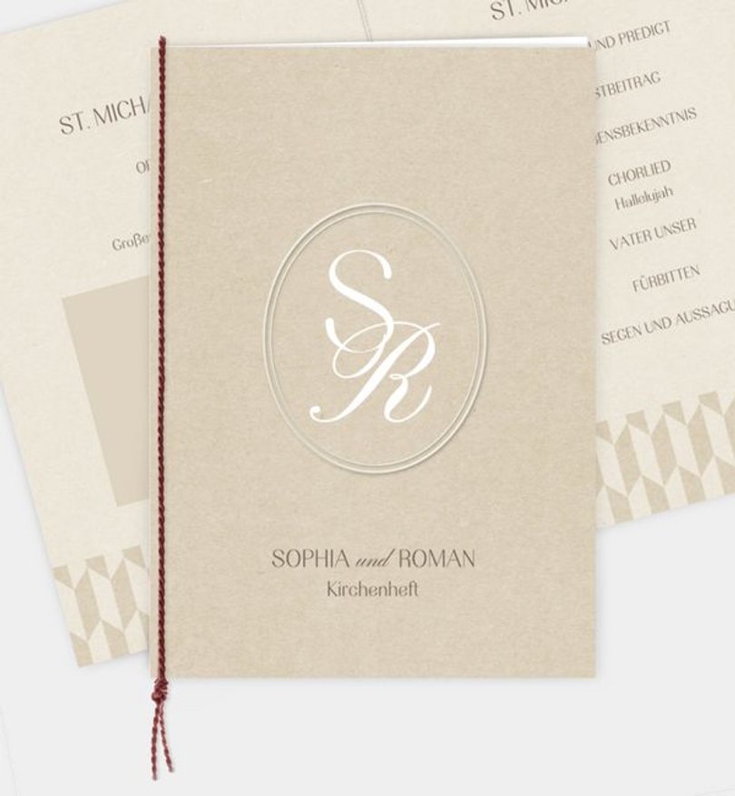 Kirchenheft Hochzeit Monogramm
