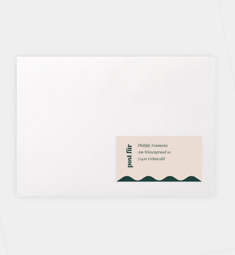 Empfängeraufkleber Hochzeit Modern Folk