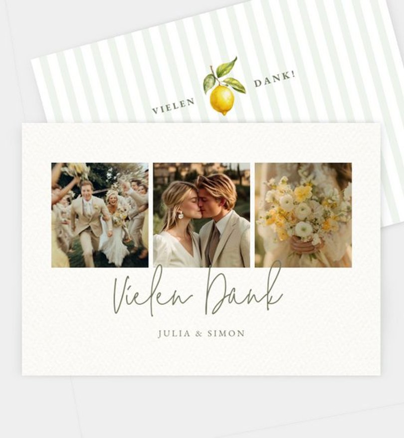 Dankeskarte Hochzeit Lemon Summer