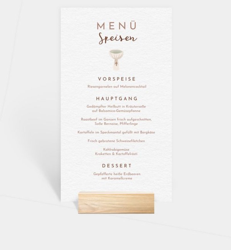 Menükarte Taufe Zarte Taufe