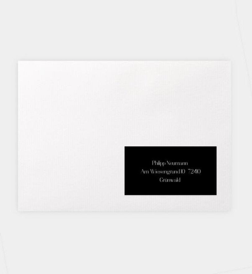 Empfängeraufkleber Hochzeit Urban Classic