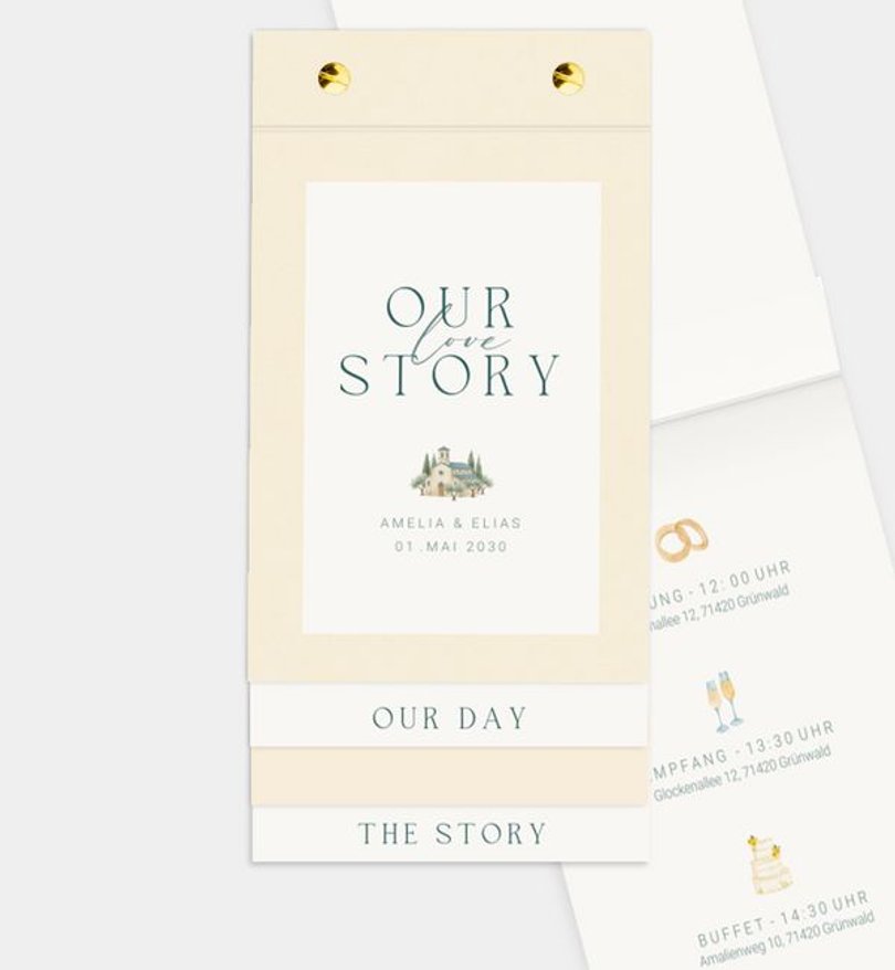 Einladungskarte Hochzeit Love Story
