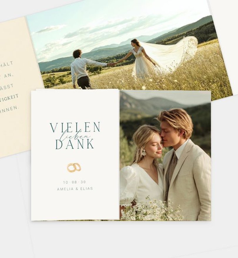 Dankeskarte Hochzeit Love Story