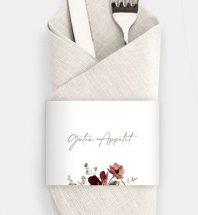 Besteck Servietten-Zubehör Hochzeit Blumenstrauß