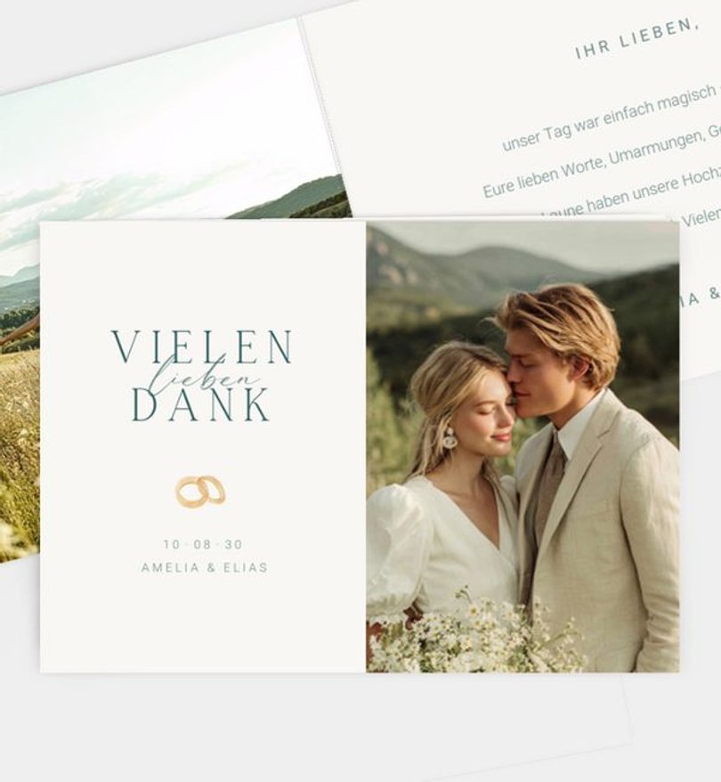 Dankeskarte Hochzeit Love Story