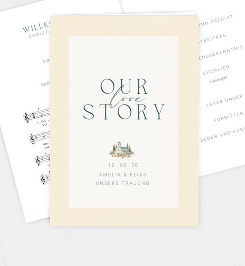 Kirchenheft Hochzeit Love Story