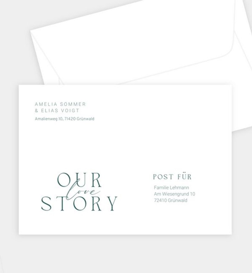Briefumschlag Hochzeit Love Story