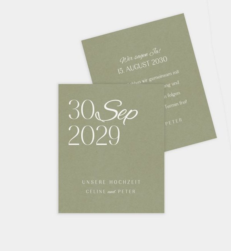 Save-The-Date Karte Hochzeit Timeless Letters