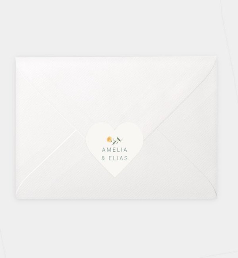 Siegelsticker Hochzeit Love Story