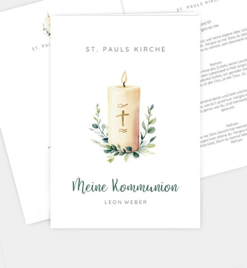 Kirchenheft Kommunion Meine Kerze