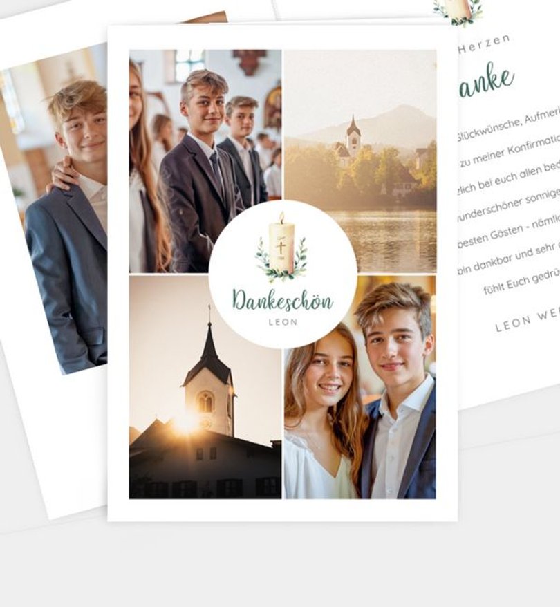 Dankeskarte Konfirmation Meine Kerze