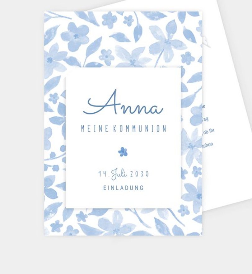 Einladungskarte Kommunion Flores
