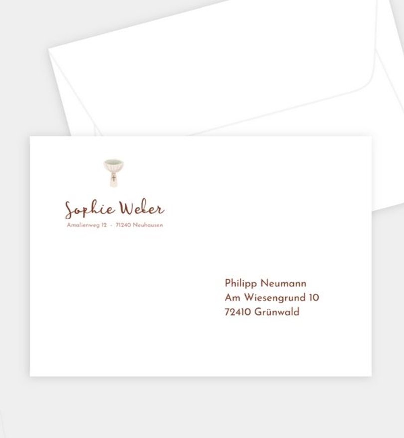 Briefumschlag Kommunion Zarte Kommunion