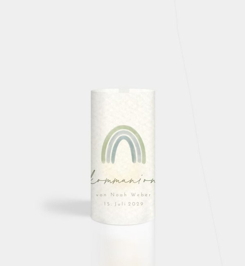 Windlichtkarte Kommunion Bunter Segen