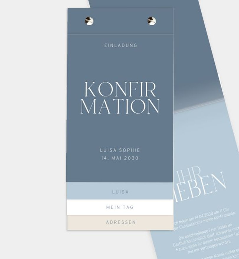 Einladungskarte Konfirmation Farbenspiel