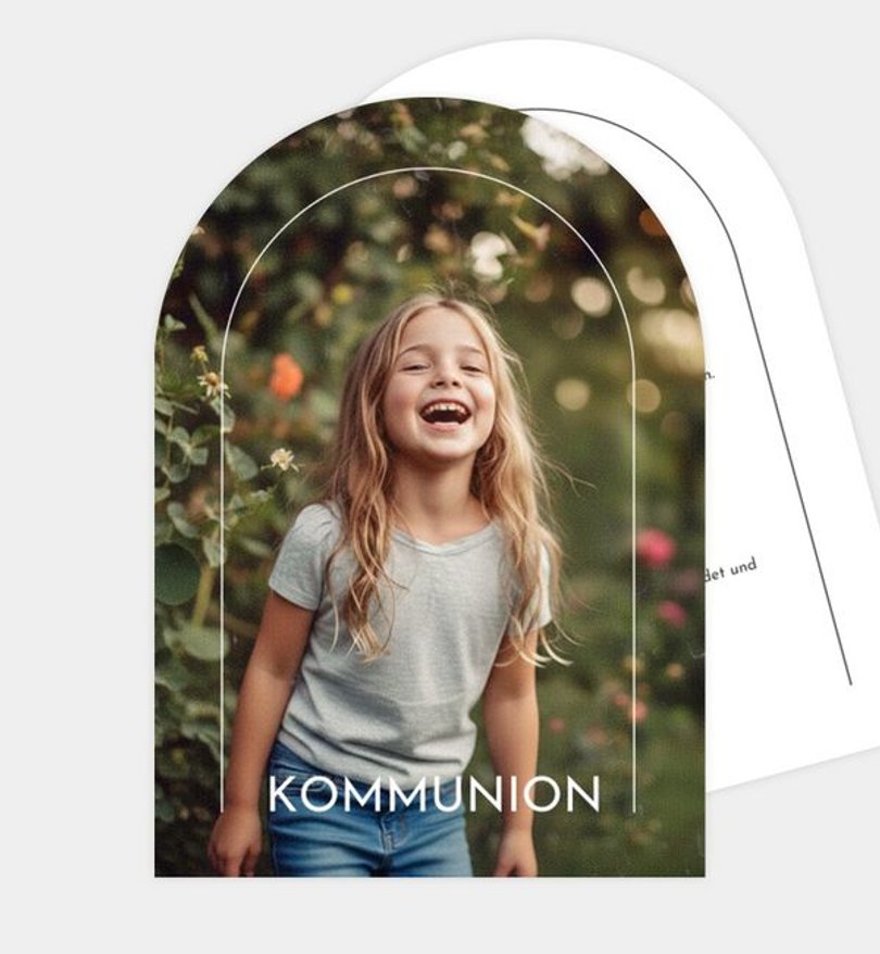 Einladungskarte Kommunion Golden Beginnings