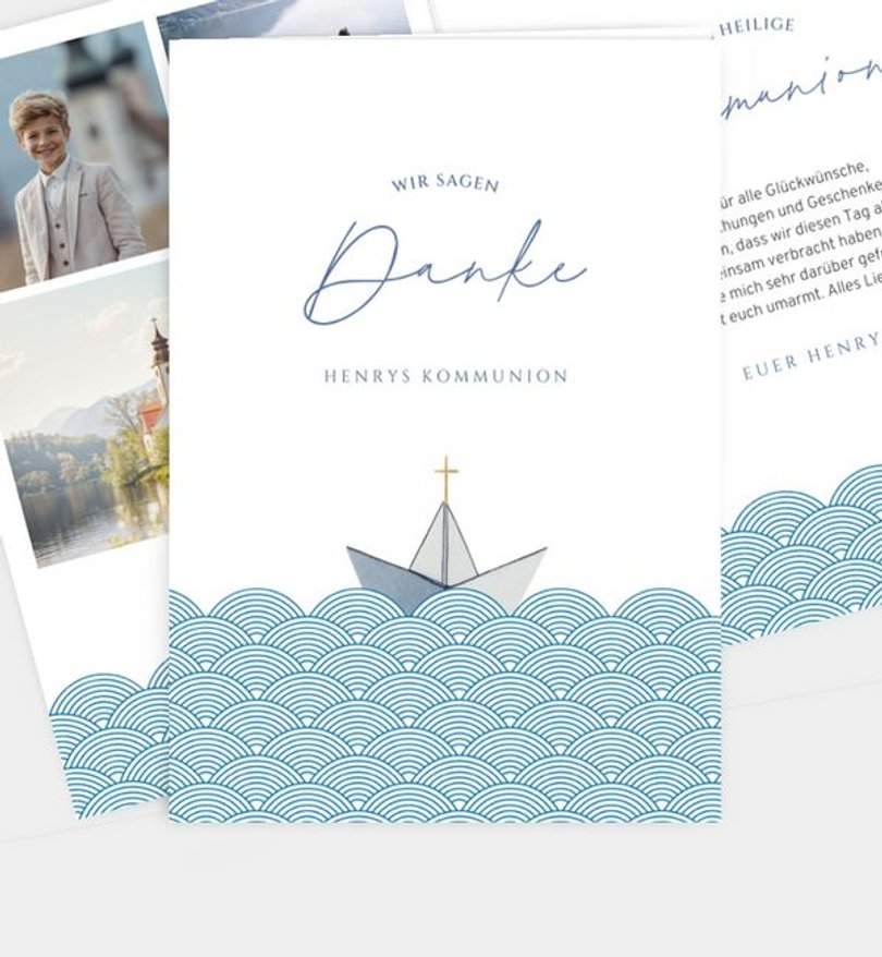 Dankeskarte Kommunion Little Boat