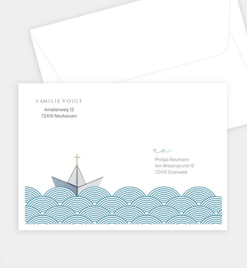 Briefumschlag Kommunion Little Boat