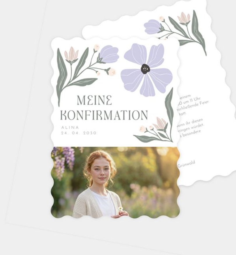 Einladungskarte Konfirmation Modern Floral