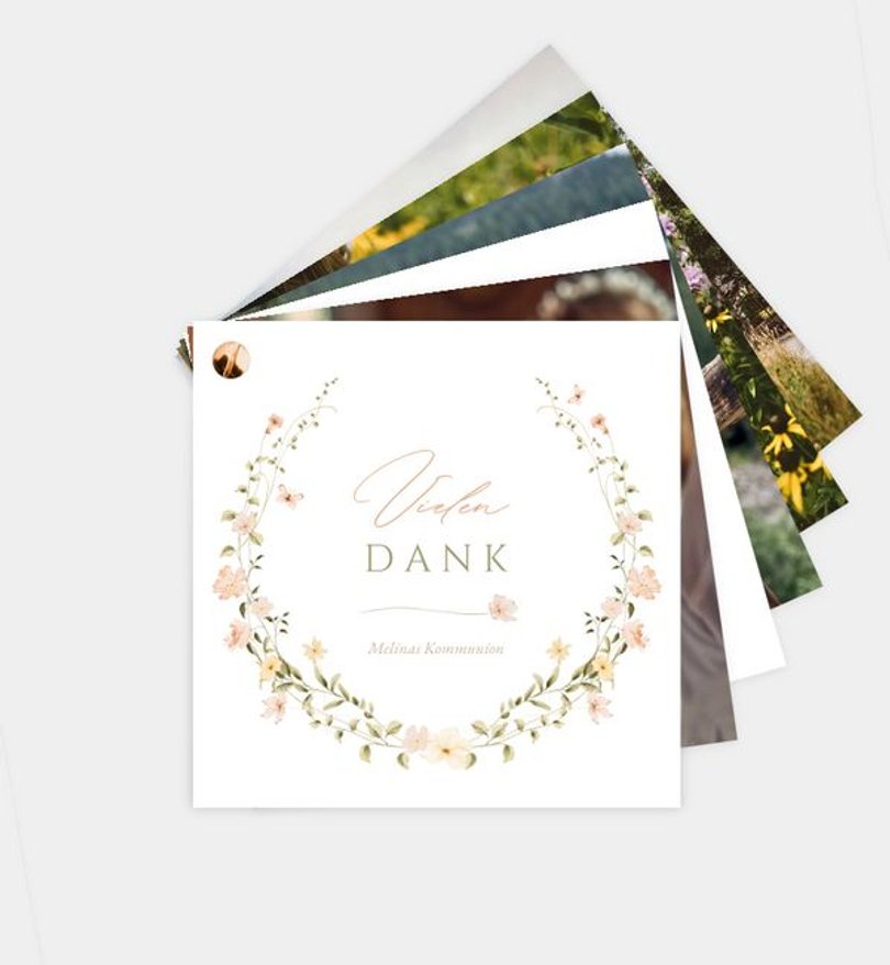 Dankeskarte Kommunion Flower Whispers