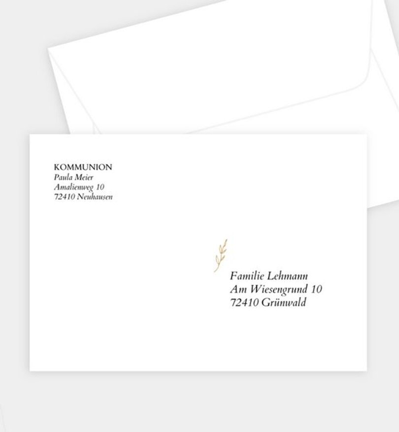 Briefumschlag Kommunion Goldener Tag
