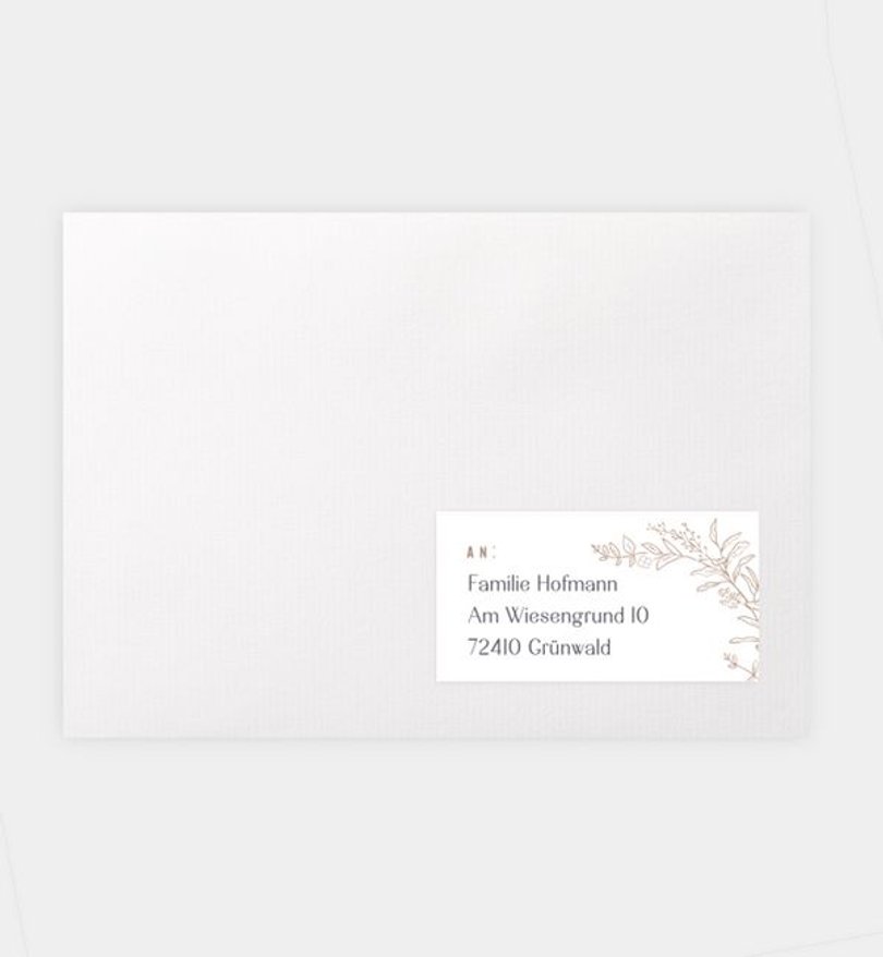 Empfängeraufkleber Hochzeit Fioritura