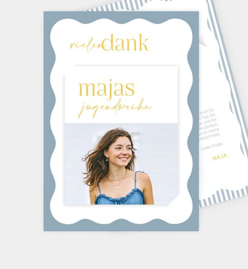 Dankeskarte Jugendweihe Modern Waves