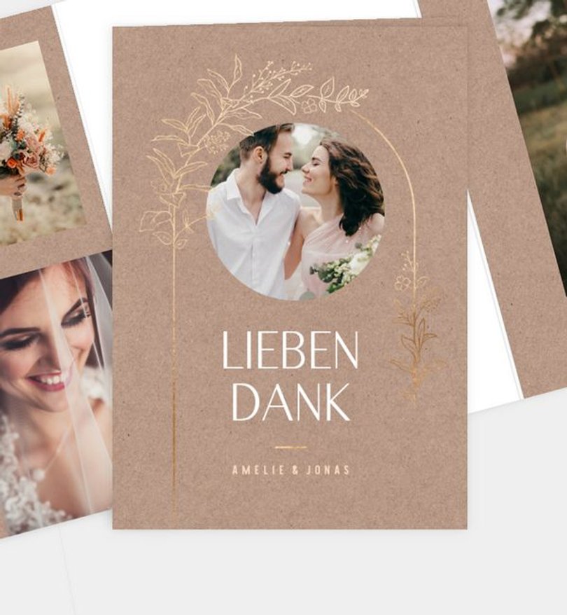 Dankeskarte Hochzeit Fioritura