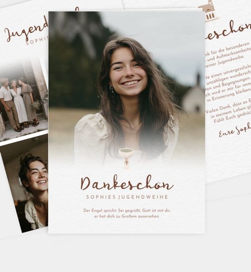 Dankeskarte Jugendweihe Zarte Jugendweihe